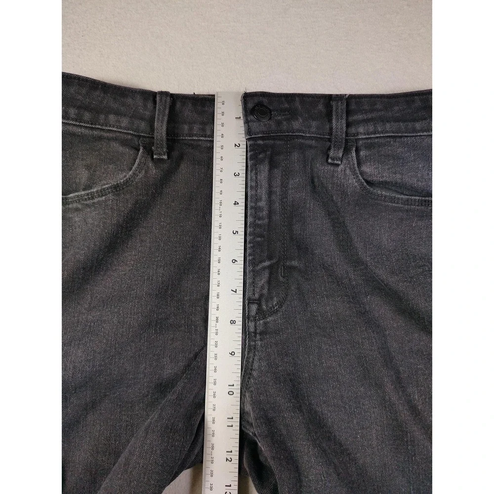 Old Navy Wow High Rise Straight Jeans Womens 10 Black Charcoal Stretch Denim